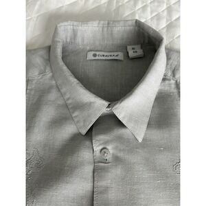 Cubavera Men's XL Linen Shirt Gray Lightweight‎ Beach Vacation